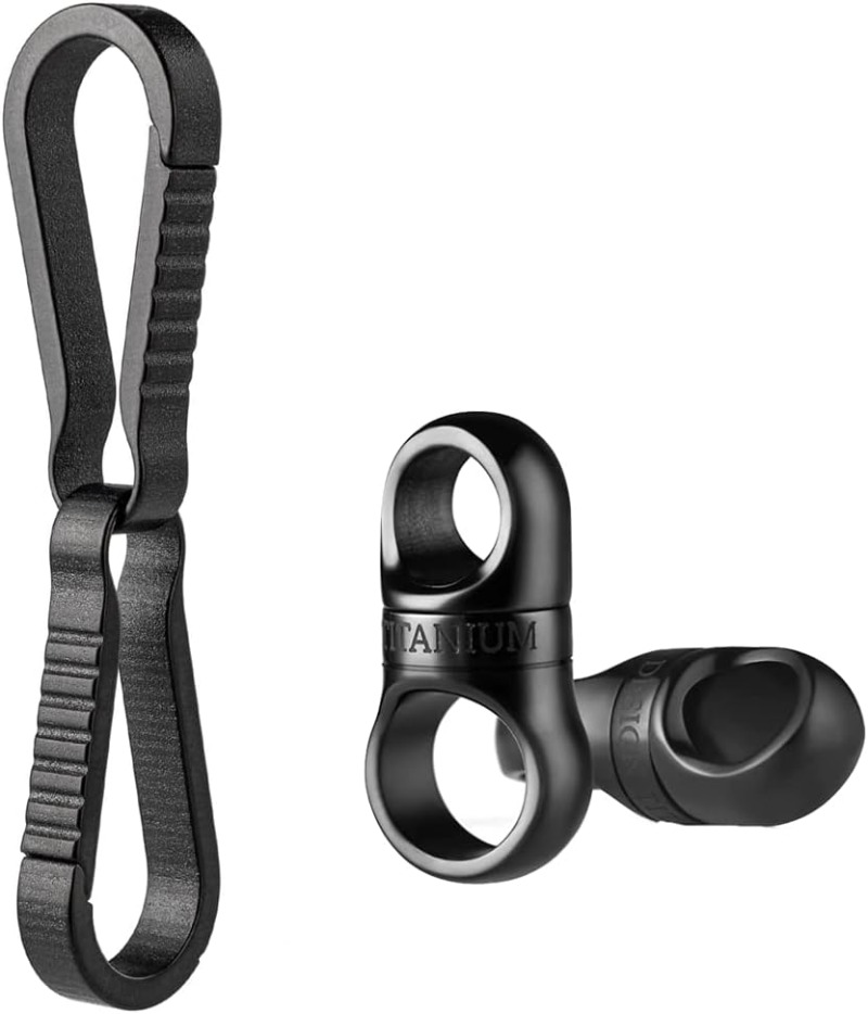 Edc Carry Clip - チタン製回転式キーリングコネクター＆キーチェーンクリップフック、小型EDCキーホルダー、携帯用、アウトドア用、普段使いに最適なメンズキーチェーン。