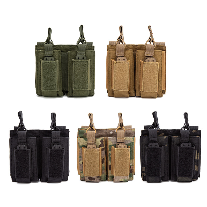 Edc Carry Fanny Pack - M4 M14 M16 MOLLE対応 ダブルマガジンポーチ オープン