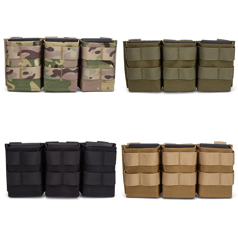 Edc Carry Fanny Pack - 中型トリプルファスト5.56mm対応モールマガジンポーチ、タクティカルベストバッグ、狩猟用銃、M4対応マガジンホルスター、EDCツール、ウエストポーチ